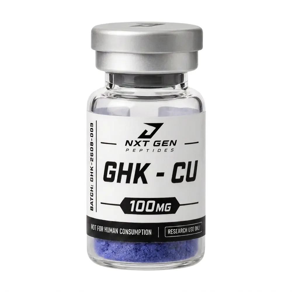 GHK-Cu 100 mg research compound vial, research use only