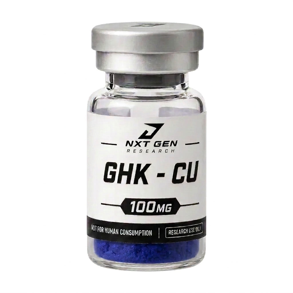 GHK-Cu 100 mg research compound vial, research use only