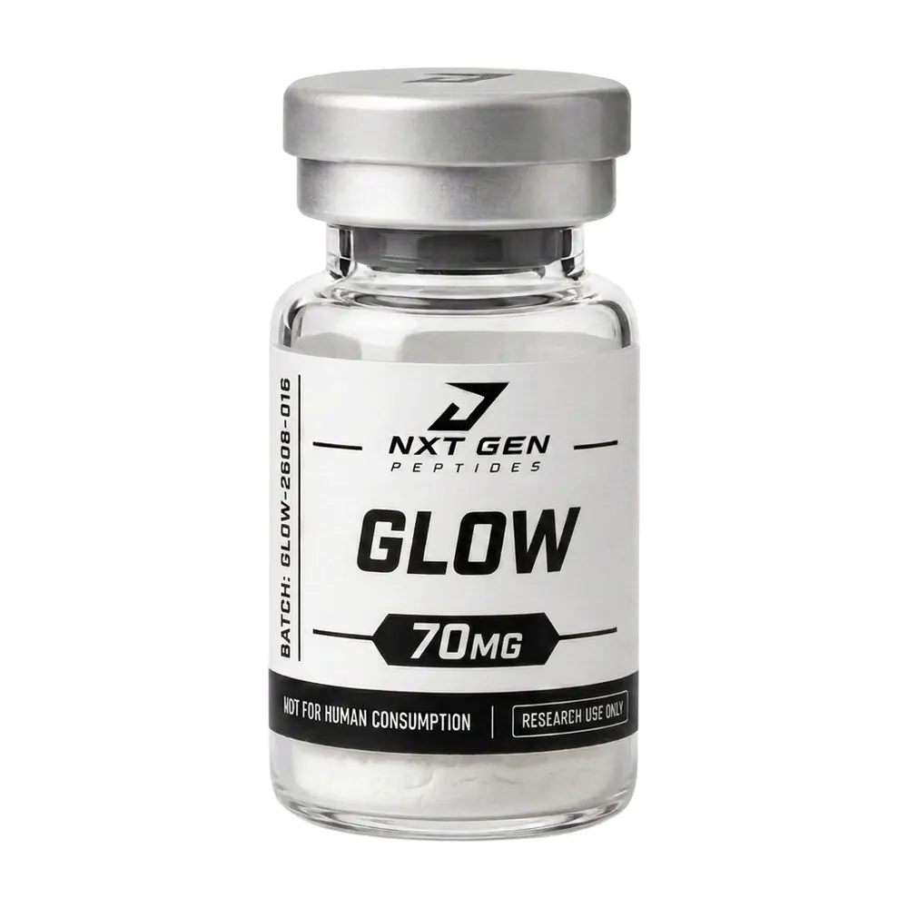GLOW Blend 70 mg research compound vial, research use only